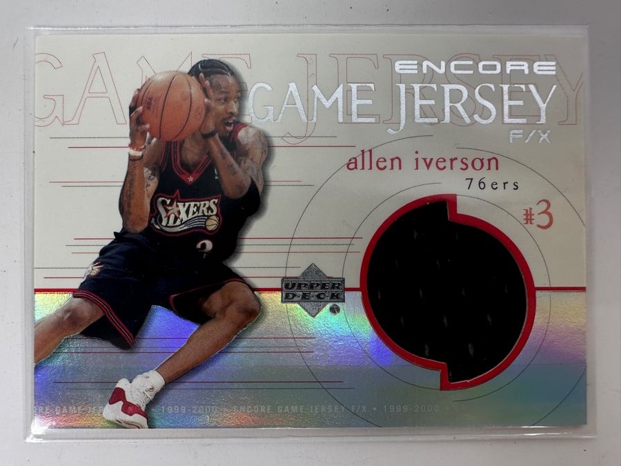 Upper Deck 1999/2000 Allen Iverson Philadelphia 76ers Game-Used Jersey NBA Basketball Card [Photo 1]
