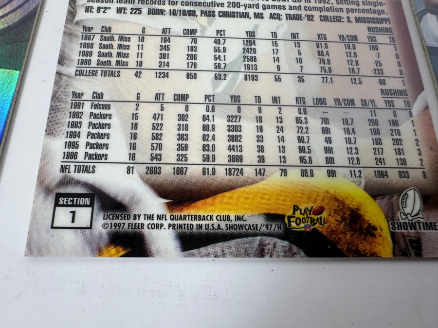 1997 Flair Showcase Football Cards [Photo 5]