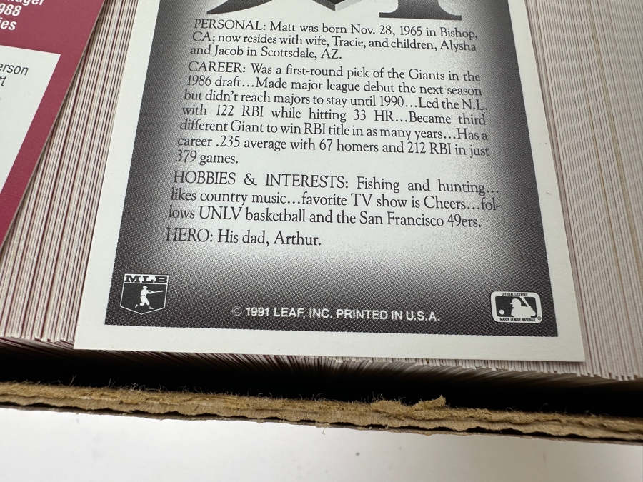 1991 Leaf Baseball Cards [Photo 6]