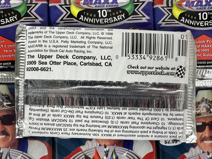 Factory Sealed Maxx NASCAR Race Cards - Some Cards Have Authentic Autographs - 8 Cards Per Pack - 31 Unopened Packs [Photo 4]