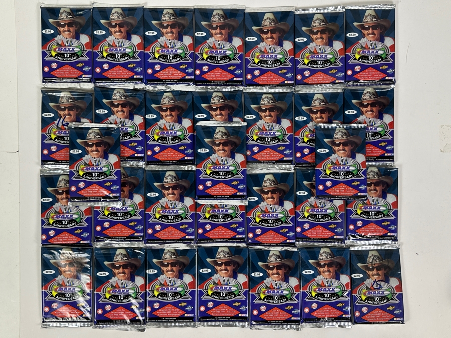 Factory Sealed Maxx NASCAR Race Cards - Some Cards Have Authentic Autographs - 8 Cards Per Pack - 31 Unopened Packs