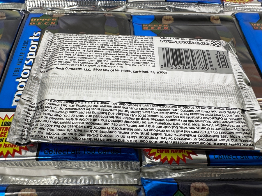 Factory Sealed Upper Deck 1998 NASCAR Motorsports Cards - 8 Cards Per Pack - 13 Unopened Packs [Photo 5]