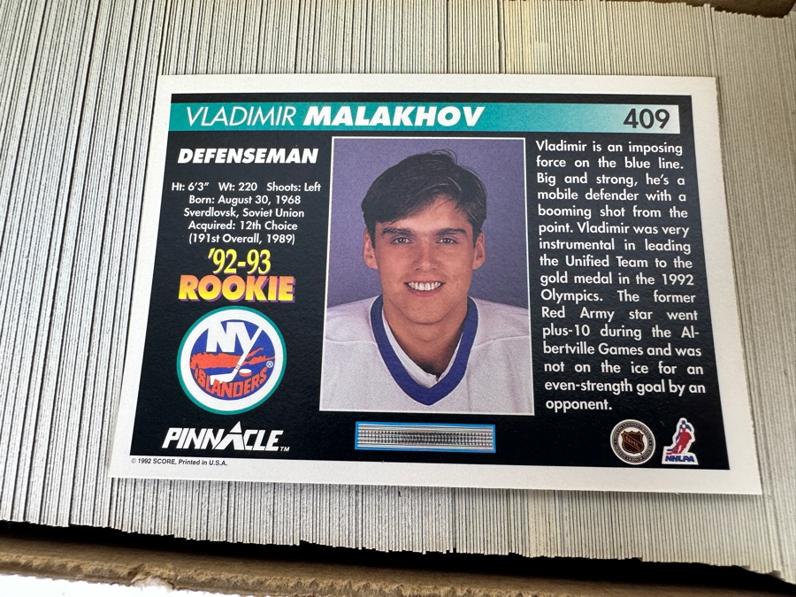 1992 Score Pinnacle NHL Hockey Cards [Photo 3]