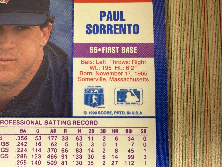 1990 Score Baseball Cards [Photo 5]