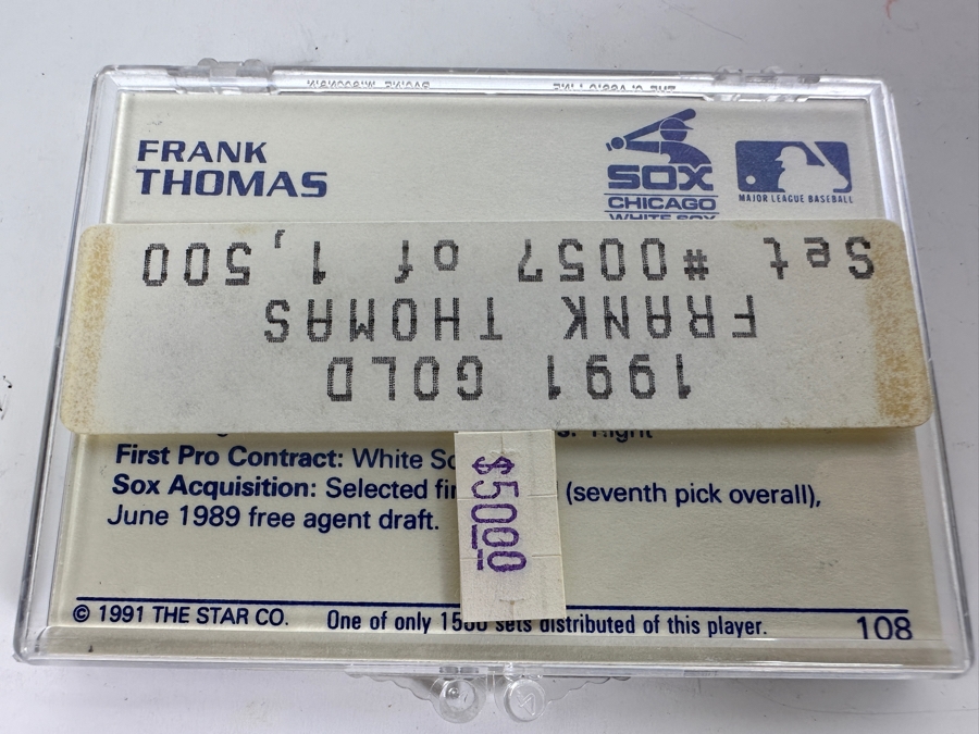 Rare Star 1991 Gold Frank Thomas Baseball Cards 57 Of 1,500 [Photo 3]