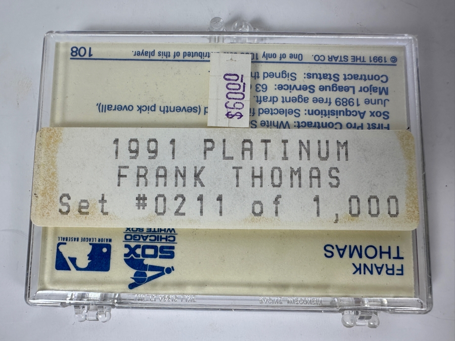 Rare Star 1991 Platinum Frank Thomas Baseball Cards 211 Of 1,000 [Photo 2]