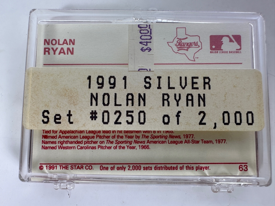Rare Star 1991 Silver Nolan Ryan Baseball Cards 250 Of 2,000 [Photo 2]