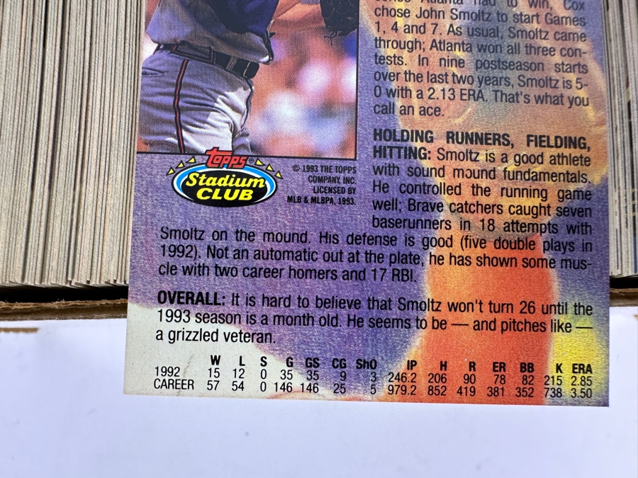 1993 Topps Stadium Club Series 2 MLB Baseball Cards [Photo 4]