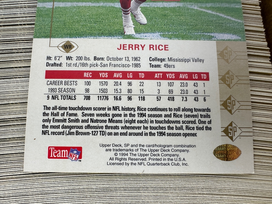 1994 Upper Deck NFL Football Cards [Photo 5]