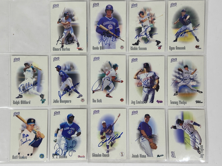 1996 Best Autographed Baseball Cards - 14 Autographed Cards