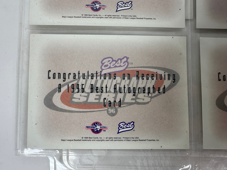 1996 Best Autographed Baseball Cards - 14 Autographed Cards [Photo 10]