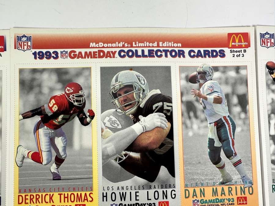 1993 McDonald's Limited Edition Game Day Collector Cards - 3 Sheets Of 6 Cards [Photo 6]