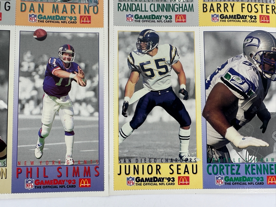 1993 McDonald's Limited Edition Game Day Collector Cards - 3 Sheets Of 6 Cards [Photo 5]