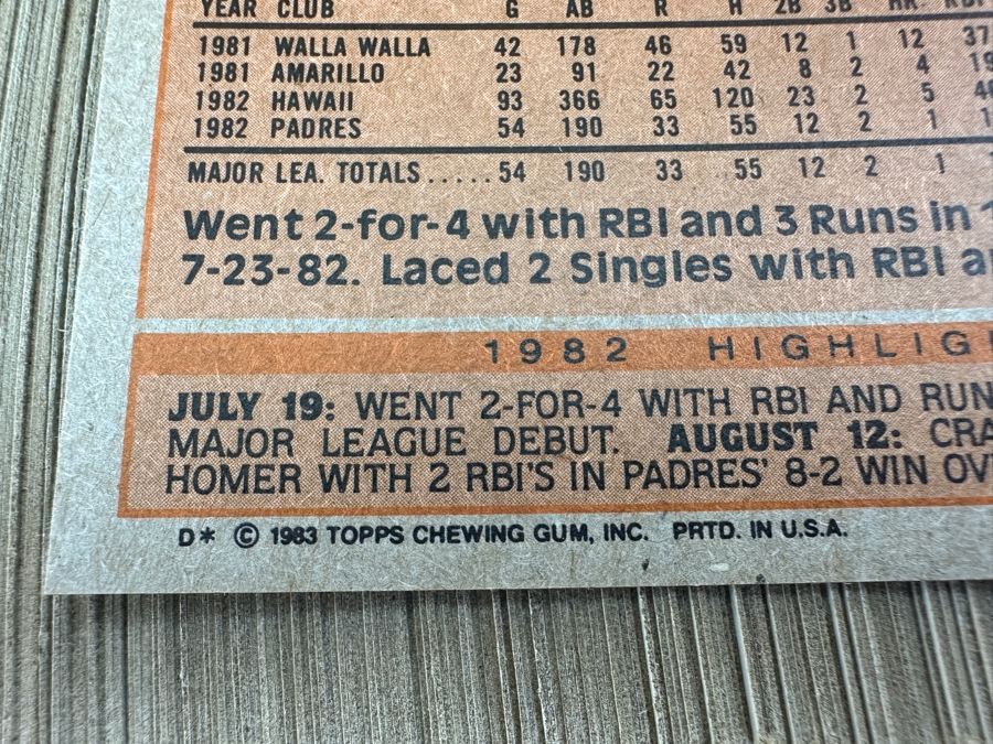 1983 Topps MLB Baseball Cards With Tony Gwynn Rookie Card - Look Up Values Of Cards In This Set [Photo 6]