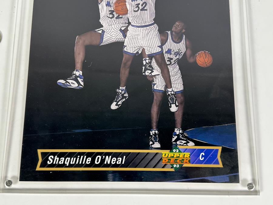 1992/93 Upper Deck Shaquille O'Neal Orlando Magic NBA Jumbo Limited Edition Card #1b In Acrylic Display Case Numbered 2,041 Of 5,000 10 X 12 [Photo 3]
