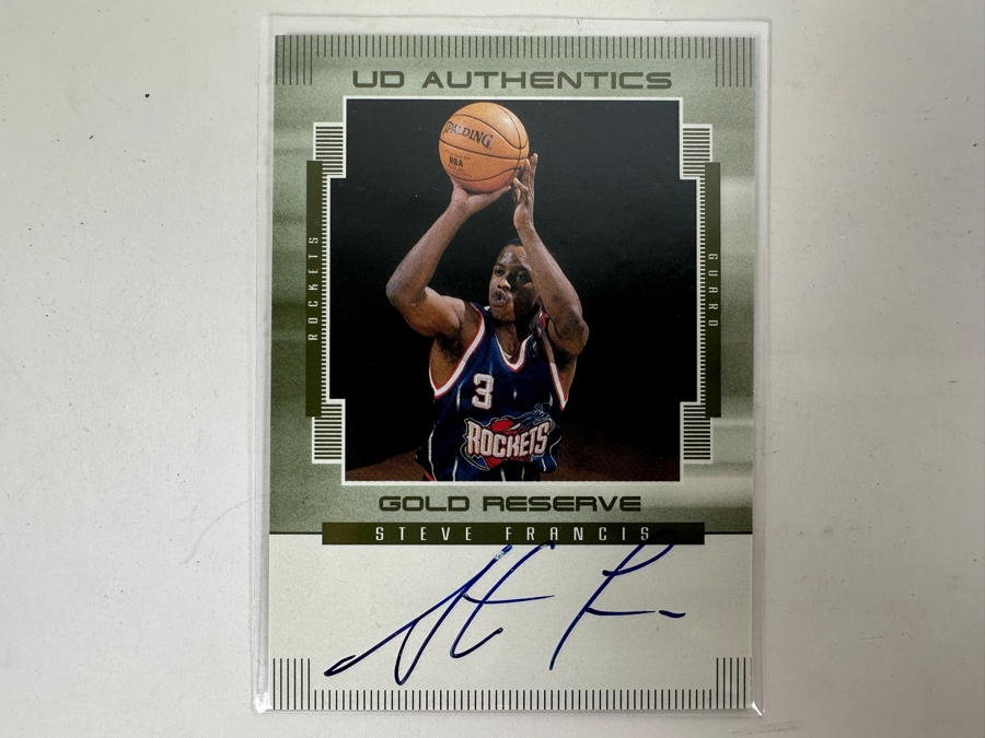 Upper Deck 2000 Gold Reserve Steve Francis Autographed NBA Basketball Card [Photo 1]