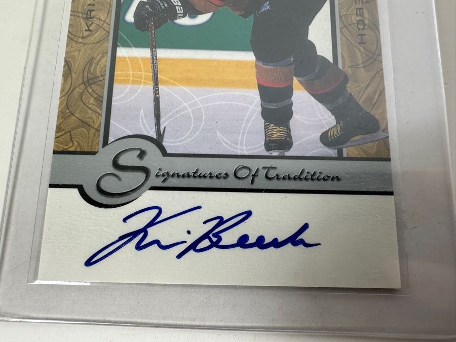 Upper Deck 2000 Prospects Kris Beech Autographed NHL Hockey Card [Photo 2]