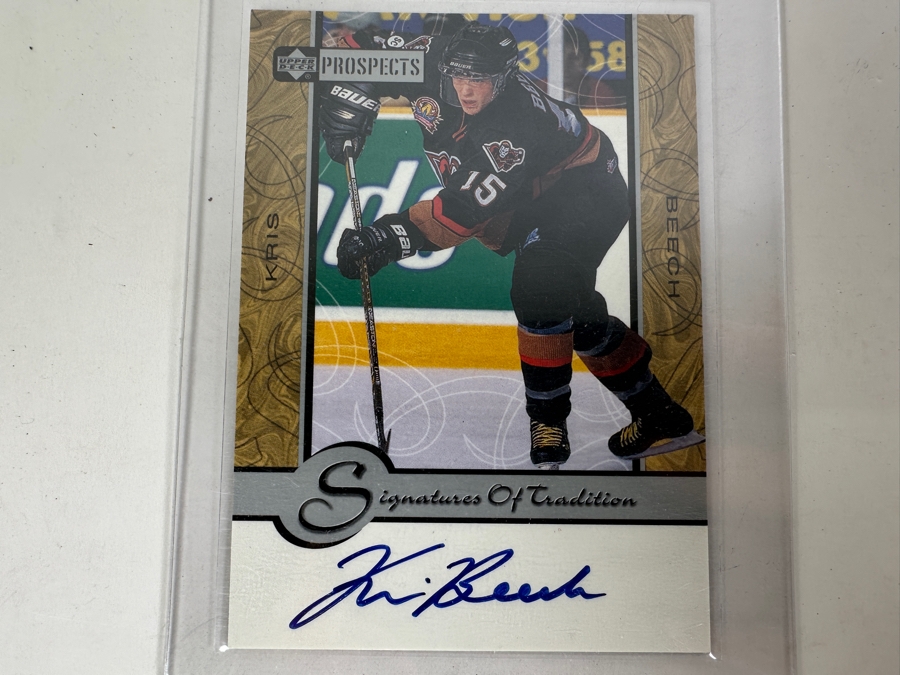 Upper Deck 2000 Prospects Kris Beech Autographed NHL Hockey Card [Photo 1]