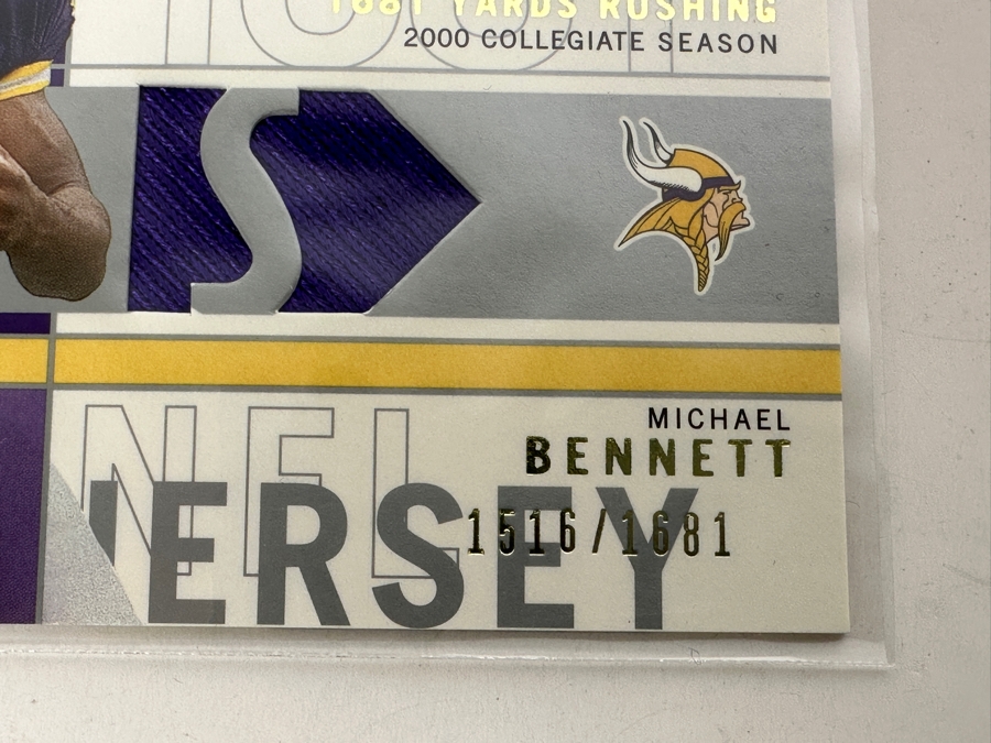 Upper Deck SP 2001 Michael Bennett Game-Used Jersey NFL Football Card [Photo 2]