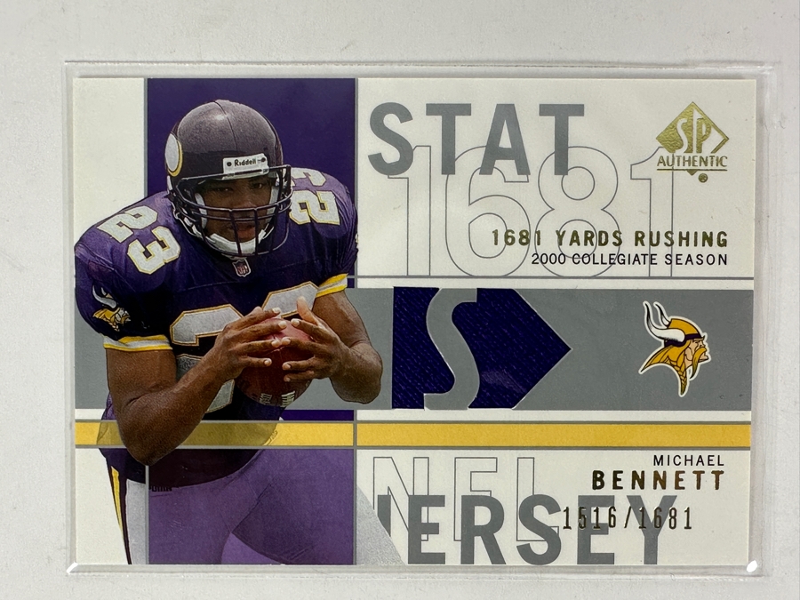 Upper Deck SP 2001 Michael Bennett Game-Used Jersey NFL Football Card [Photo 1]