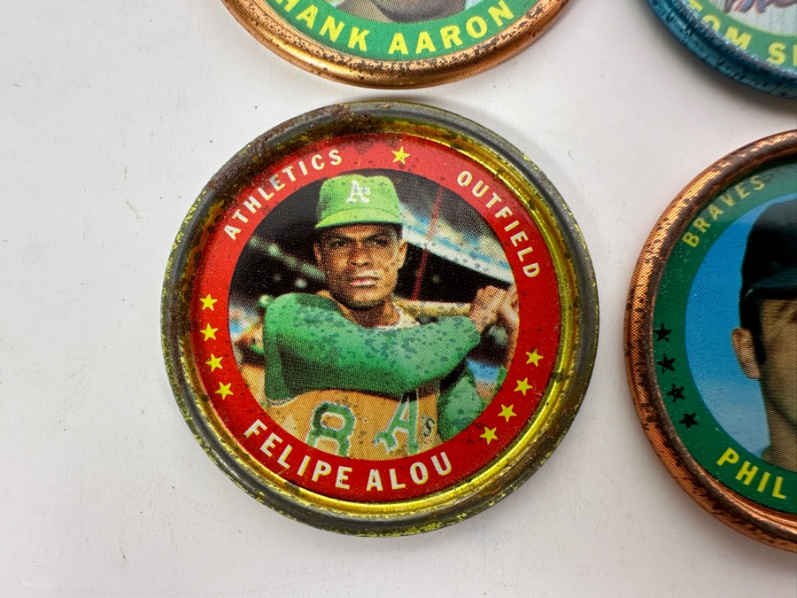 4 1971 Topps MLB Baseball Coins: Hank Aaron, Tom Seaver, Phil Niekro & Felipe Alou [Photo 6]