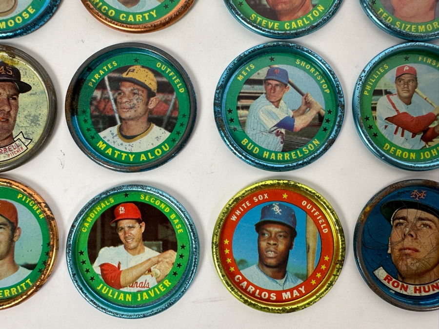 19 1971 Topps MLB Baseball Coins And 1 1965 Old London MLB Baseball Trading Coin - 20 Coins Total [Photo 7]