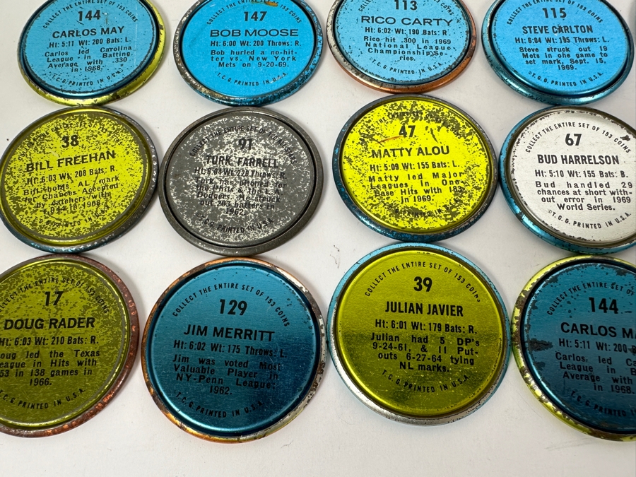 19 1971 Topps MLB Baseball Coins And 1 1965 Old London MLB Baseball Trading Coin - 20 Coins Total [Photo 14]