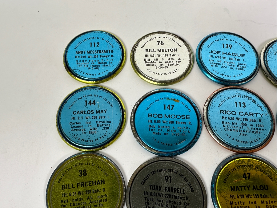 19 1971 Topps MLB Baseball Coins And 1 1965 Old London MLB Baseball Trading Coin - 20 Coins Total [Photo 10]