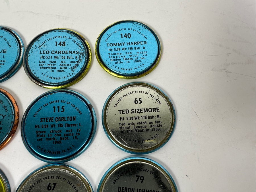 19 1971 Topps MLB Baseball Coins And 1 1965 Old London MLB Baseball Trading Coin - 20 Coins Total [Photo 12]