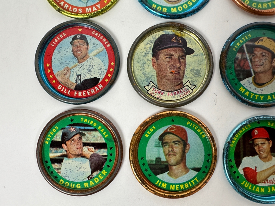 19 1971 Topps MLB Baseball Coins And 1 1965 Old London MLB Baseball Trading Coin - 20 Coins Total [Photo 6]