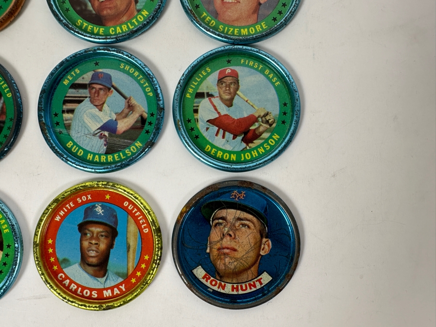 19 1971 Topps MLB Baseball Coins And 1 1965 Old London MLB Baseball Trading Coin - 20 Coins Total [Photo 8]
