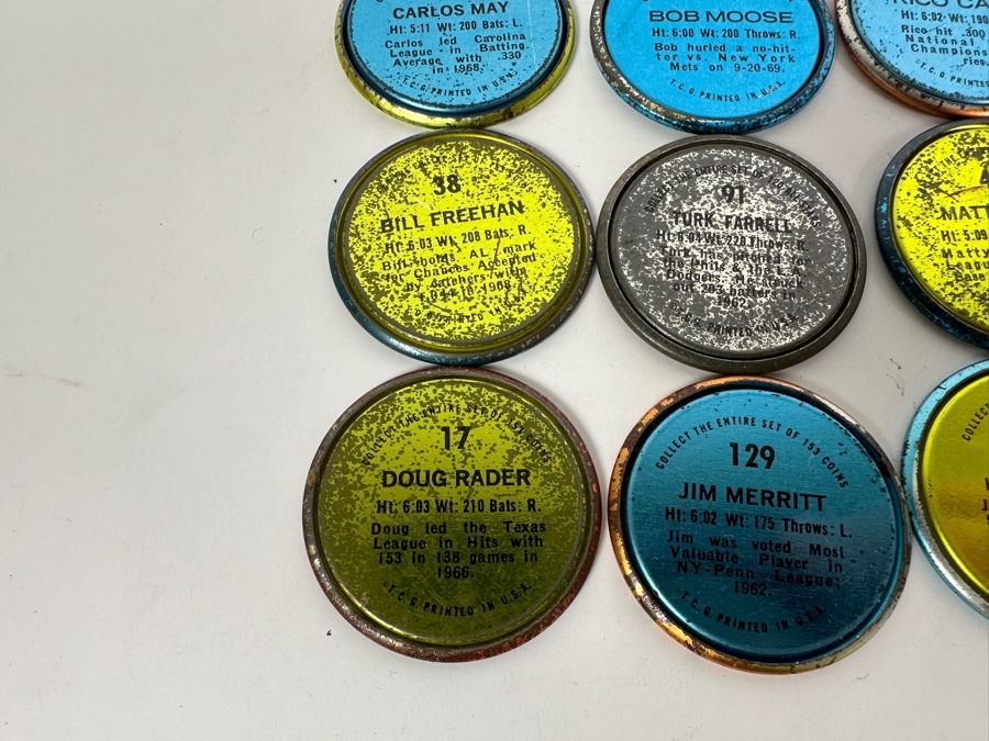 19 1971 Topps MLB Baseball Coins And 1 1965 Old London MLB Baseball Trading Coin - 20 Coins Total [Photo 15]