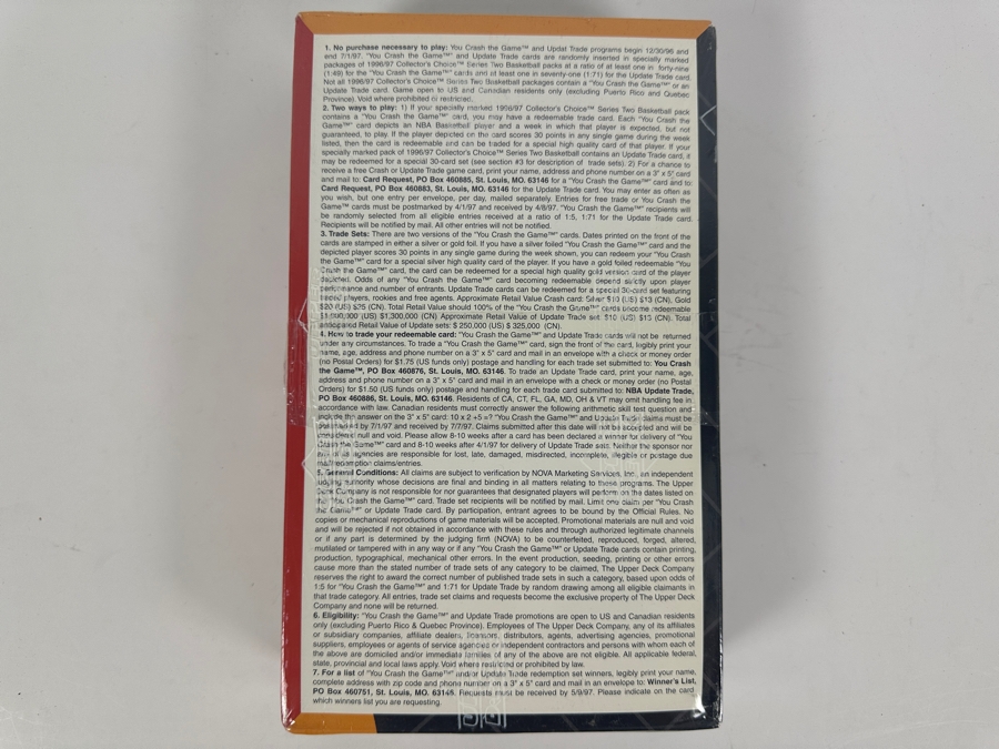 Factory Sealed 1996/97 Upper Deck Basketball Cards Series Two Box - 36 NBA Basketball Packs Per Box - 12 Cards Per Pack - 432 Cards Total [Photo 4]