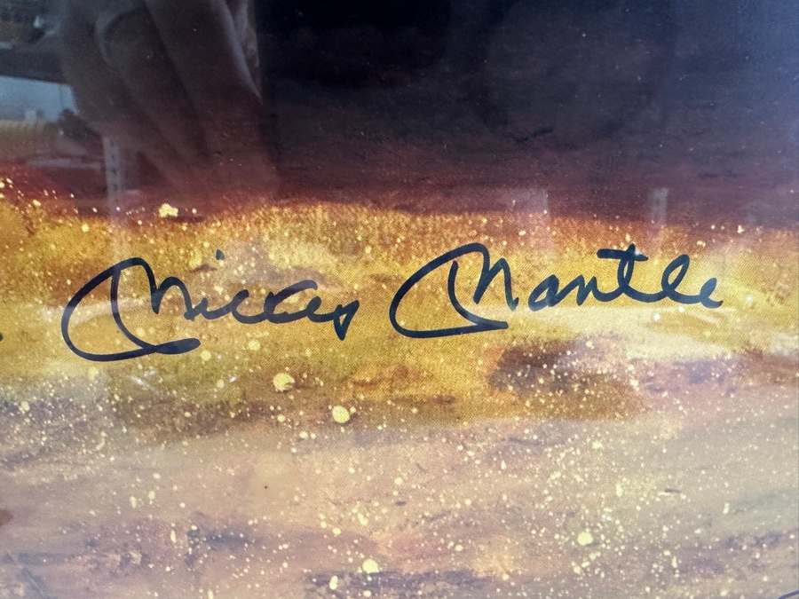 Autographed Ron Lewis Artwork Print Signed By Willie Mays, Mickey Mantle & Duke Snider Limited Edition Numbered 479 Of 500 [Photo 5]