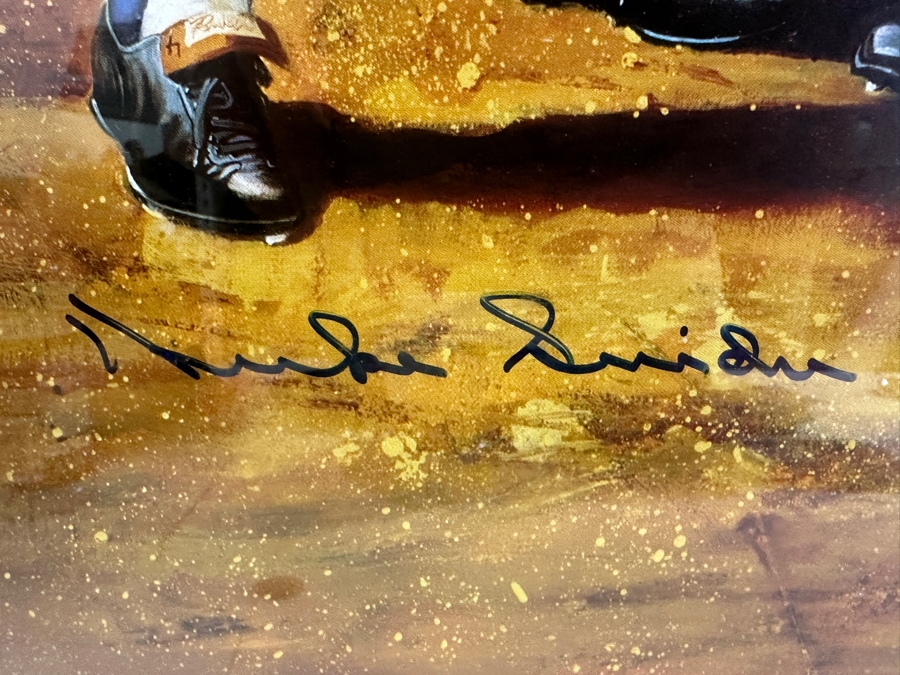 Autographed Ron Lewis Artwork Print Signed By Willie Mays, Mickey Mantle & Duke Snider Limited Edition Numbered 479 Of 500 [Photo 6]