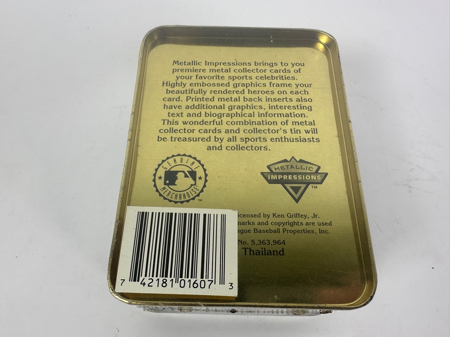 Factory Sealed 1996 Metallic Impressions 5 Embossed All-Metal Ken Griffey, Jr. Collector MLB Baseball Cards [Photo 5]