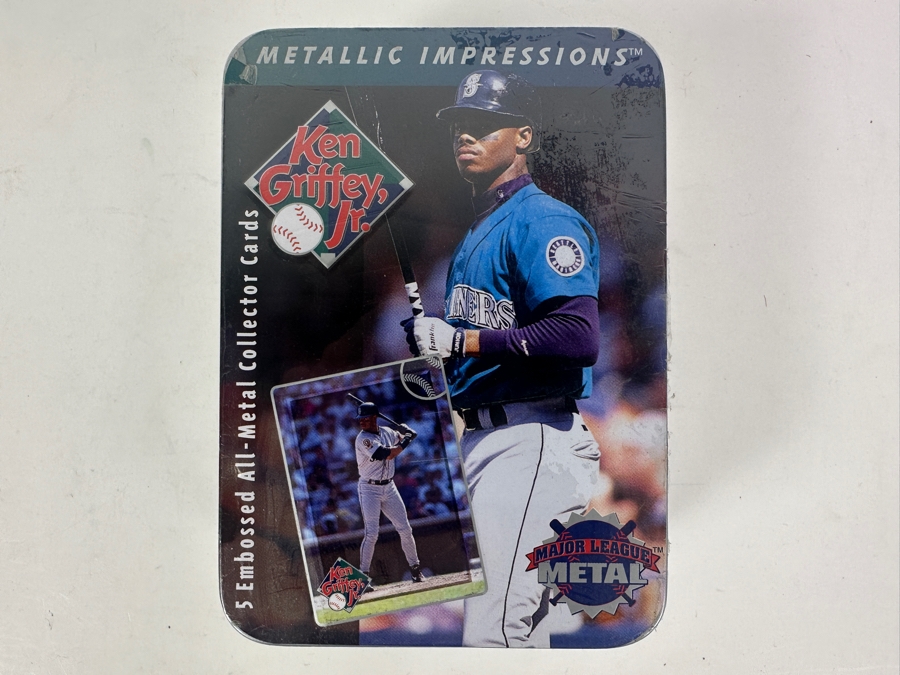 Factory Sealed 1996 Metallic Impressions 5 Embossed All-Metal Ken Griffey, Jr. Collector MLB Baseball Cards [Photo 1]