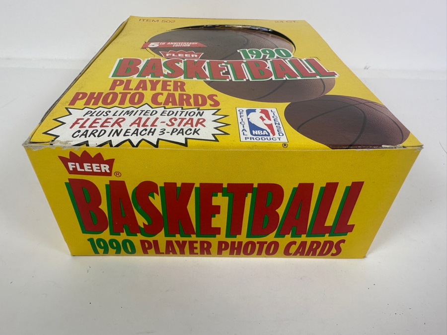 1990 Fleer Basketball Player Photo Cards 24 Packs In Box NBA Basketball Cards Fifth Anniversary Edition [Photo 3]