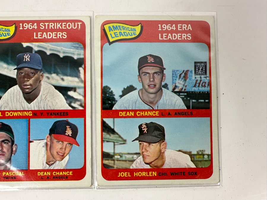 Just Added - Three Topps Baseball Cards: 1964 Pitching Leaders, 1964 Strikeout Leaders, 1964 ERA Leaders [Photo 4]