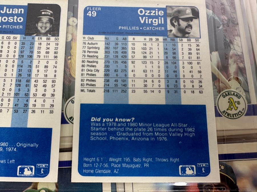 Just Added - 1984 Fleer MLB Baseball Cards - 61 Sheets [Photo 9]