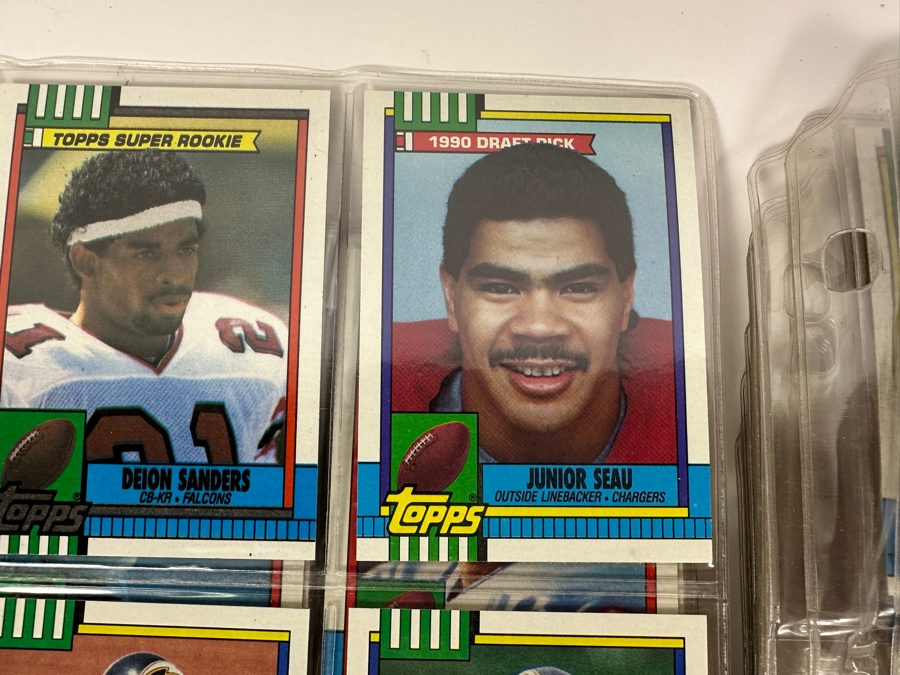 Just Added - 1990 Topps NFL Football Cards - 57 Sheets - Junior Seau / Deion Sanders / Troy Aikman Rookie Cards [Photo 3]