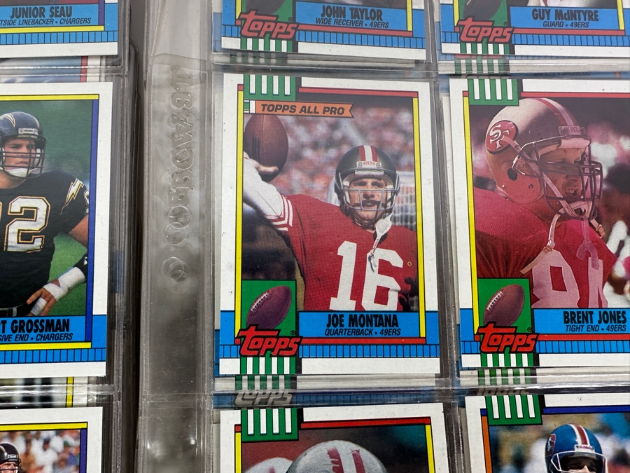 Just Added - 1990 Topps NFL Football Cards - 57 Sheets - Junior Seau / Deion Sanders / Troy Aikman Rookie Cards [Photo 6]