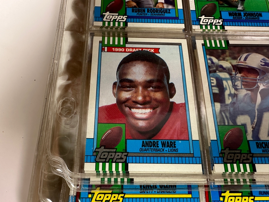 Just Added - 1990 Topps NFL Football Cards - 57 Sheets - Junior Seau / Deion Sanders / Troy Aikman Rookie Cards [Photo 13]