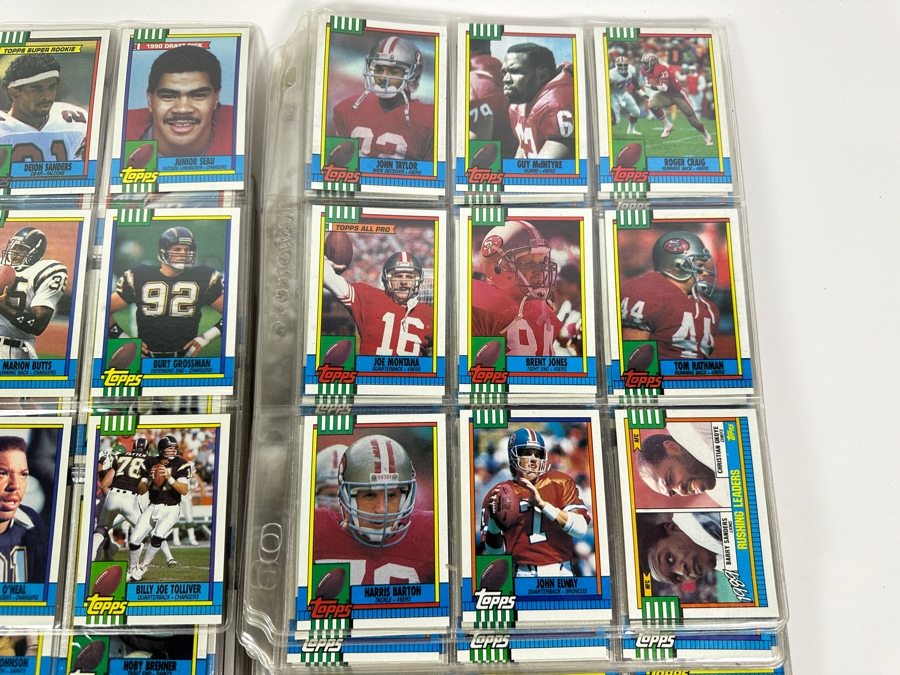 Just Added - 1990 Topps NFL Football Cards - 57 Sheets - Junior Seau / Deion Sanders / Troy Aikman Rookie Cards [Photo 7]