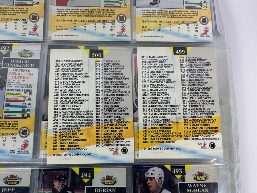 Just Added - 1994 Topps Stadium Club NHL Hockey Cards - 54 Sheets [Photo 7]