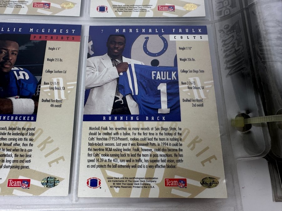 Just Added - 1994 Upper Deck NFL Football Cards - 37 Sheets [Photo 6]