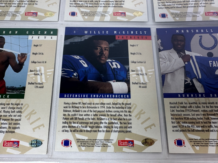 Just Added - 1994 Upper Deck NFL Football Cards - 37 Sheets [Photo 8]