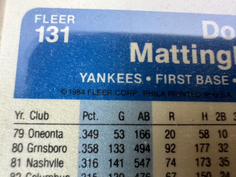 Just Added - 1984 Fleer MLB Baseball Cards [Photo 4]