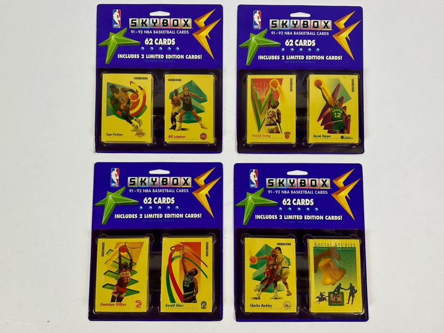 Just Added - 1991-92 Skybox NBA Basketball 62 Cards Blister Packs - 4 Unopened Packs - 248 Basketball Cards