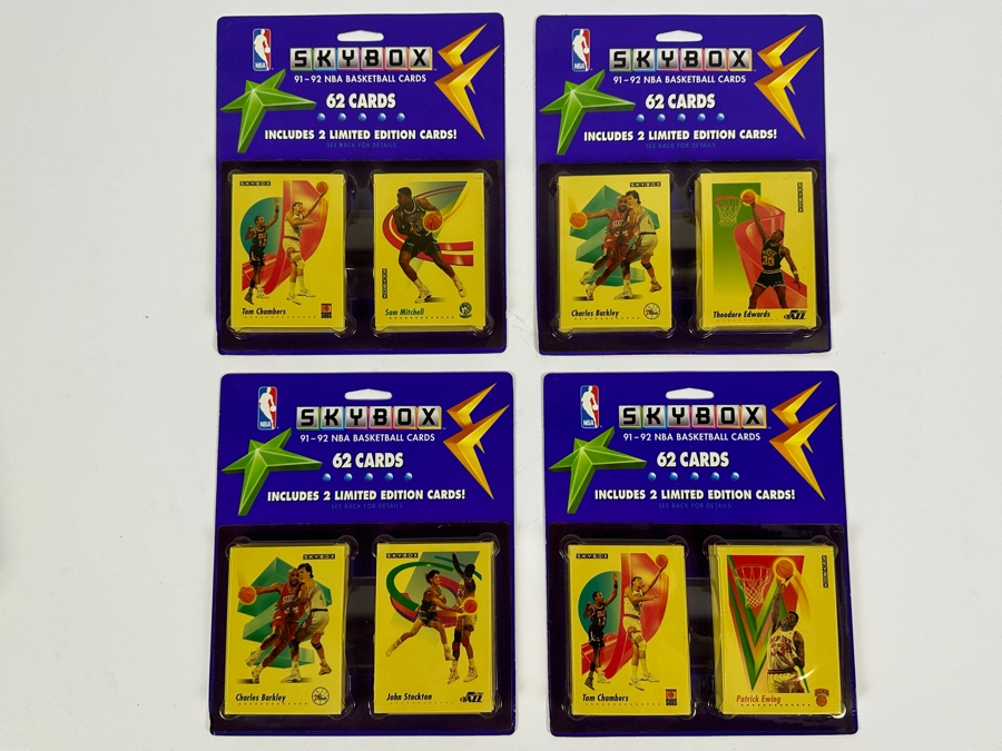 Just Added - 1991-92 Skybox NBA Basketball 62 Cards Blister Packs - 4 Unopened Packs - 248 Basketball Cards
